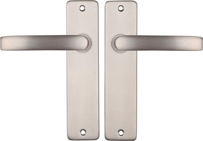 Poignée de porte Starx argent - aspect acier inoxydable - ferrures de porte - poignée de porte avec bouclier - store - bloc de poignée de porte - 43 x 180 x ø 18 mm