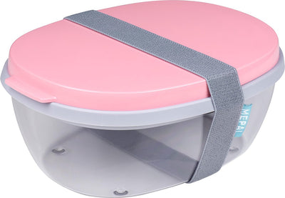 Boîte à salade Mepal ellipse - avec mini boîte - rose nordique