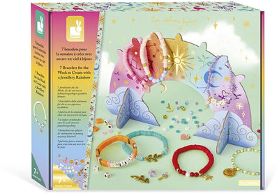 Janod - les ateliers bijoux - kit artisanal réaliser 7 bijoux avec porte bijoux