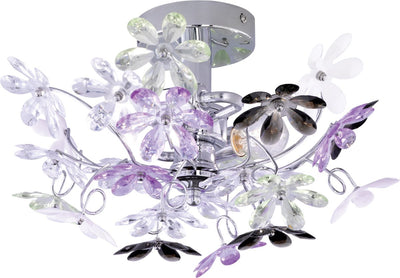 Rl live your light applique murale fleur réalité - chrome - excl. 2x e14 - fleurs claires et multicolores
