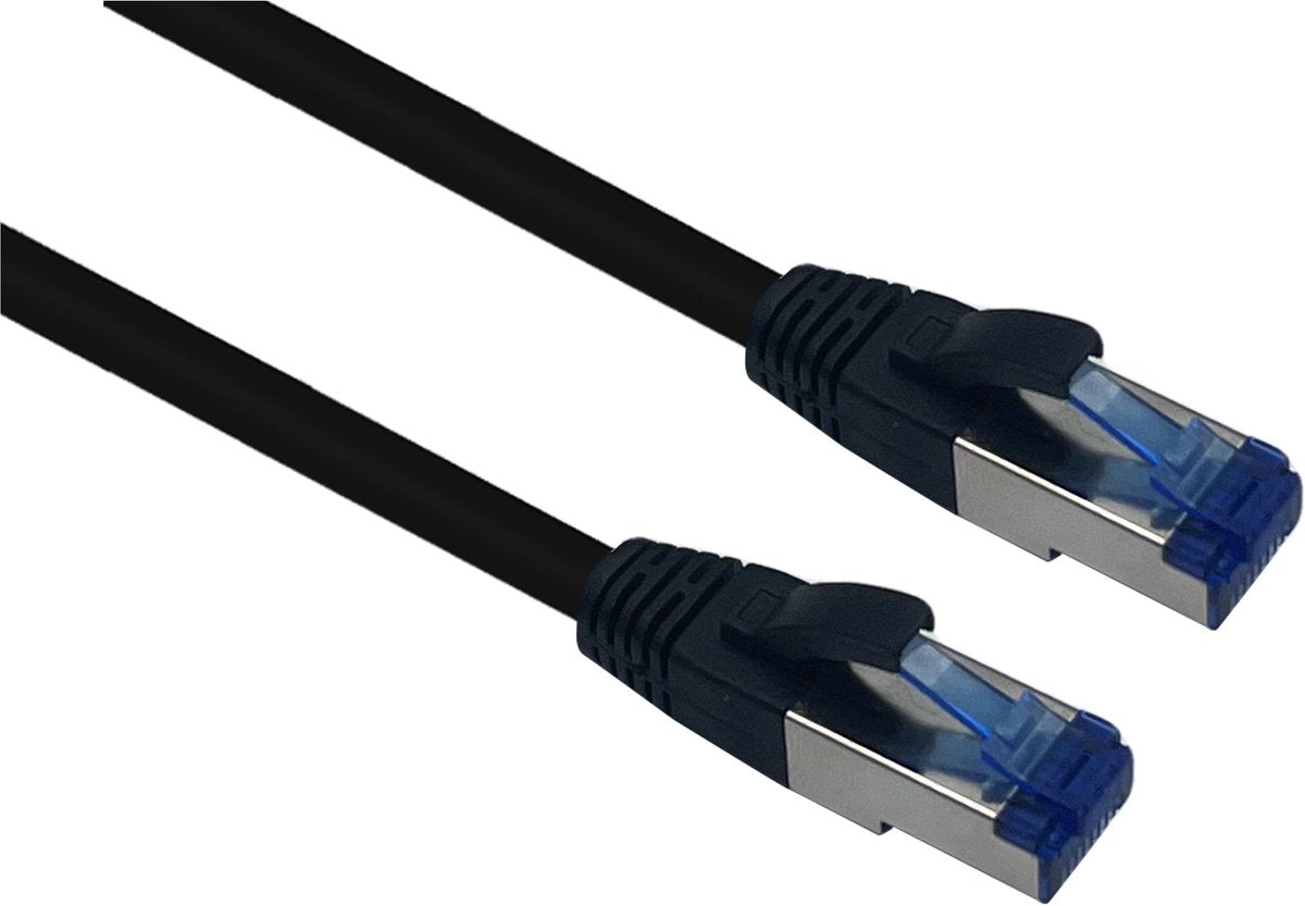 Helos câble patch extérieur s ftp cat 6a noir 45,0m
