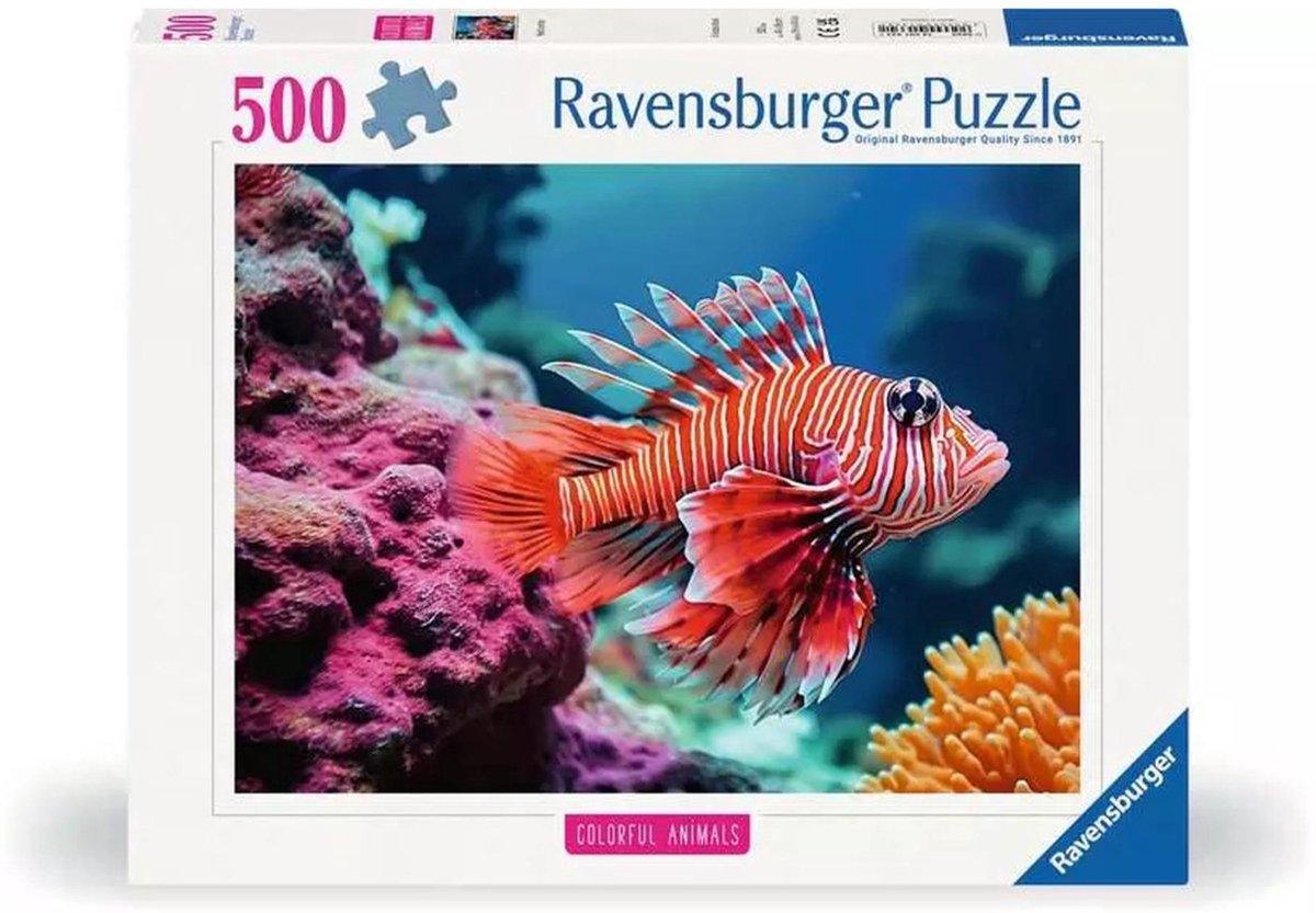 Ravensburger Puzzle Puzzle des animaux colorés Rouge Coral Devil, 500ST.