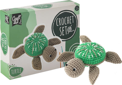 Kit de crochet pour groupe de loisirs créatifs, tortue - incl. aiguille et fil