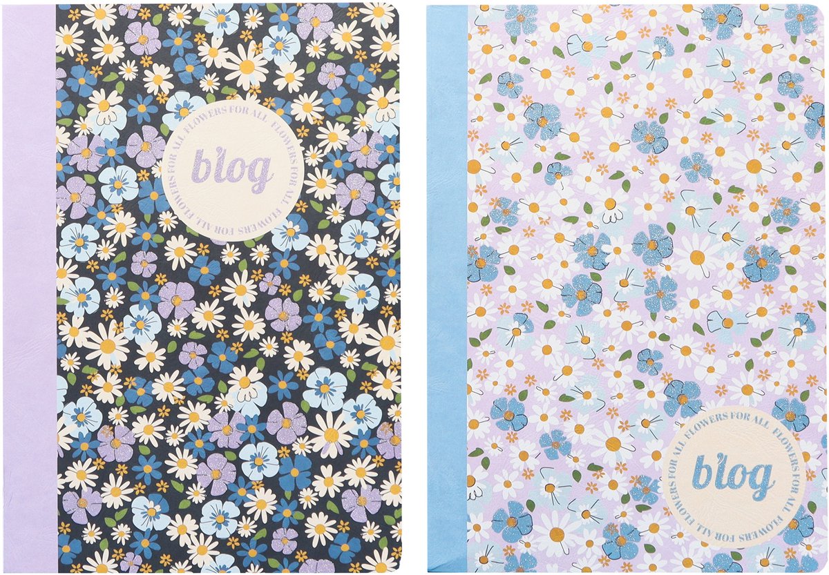 Carnets Kangaro - fleurs b'log - format A4 - avec diamant 5mm - 2 pièces - an-123845-a