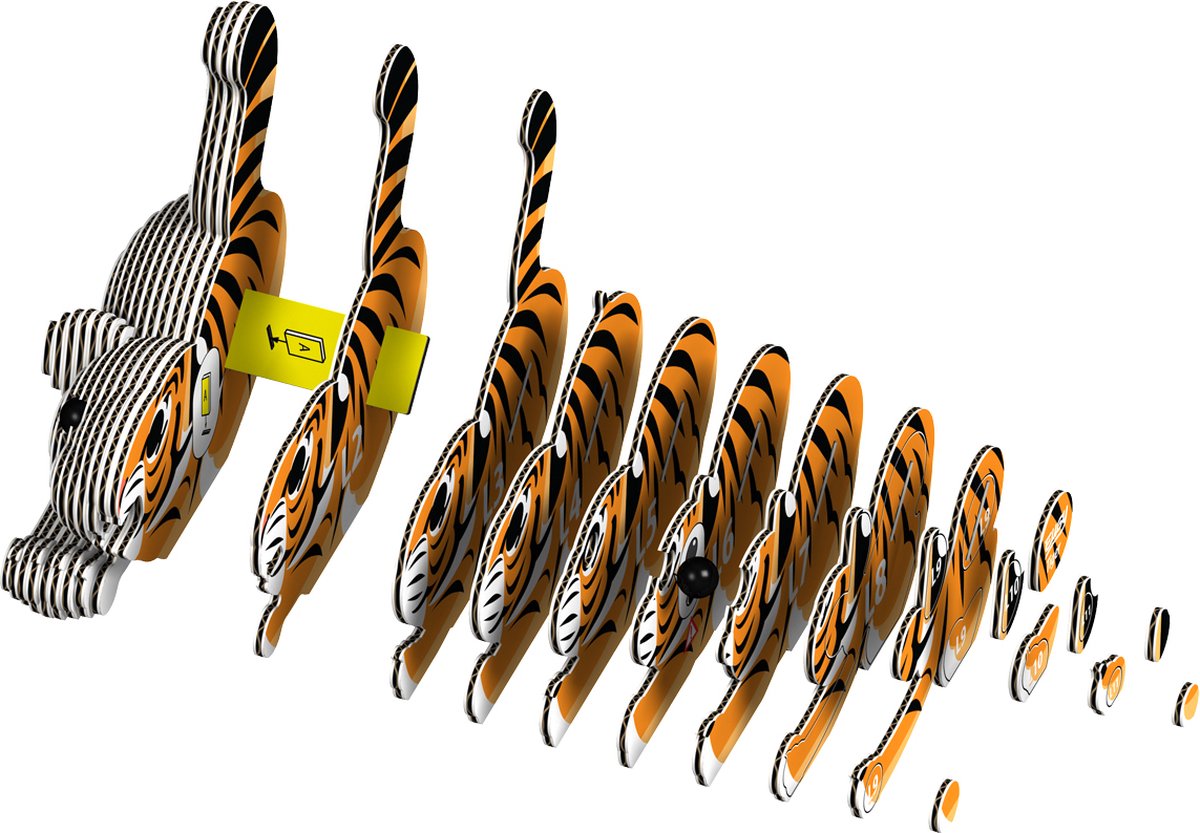 Puzzle 3D Eugy - tigre - animaux sauvages - durable - collectionnez-les tous - 6 ans