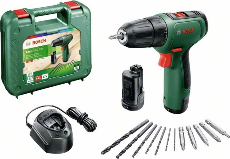Perceuse-visseuse sans fil Bosch easydrill 1200 - avec embout double vis et étui - avec 2x batterie 12 V et chargeur