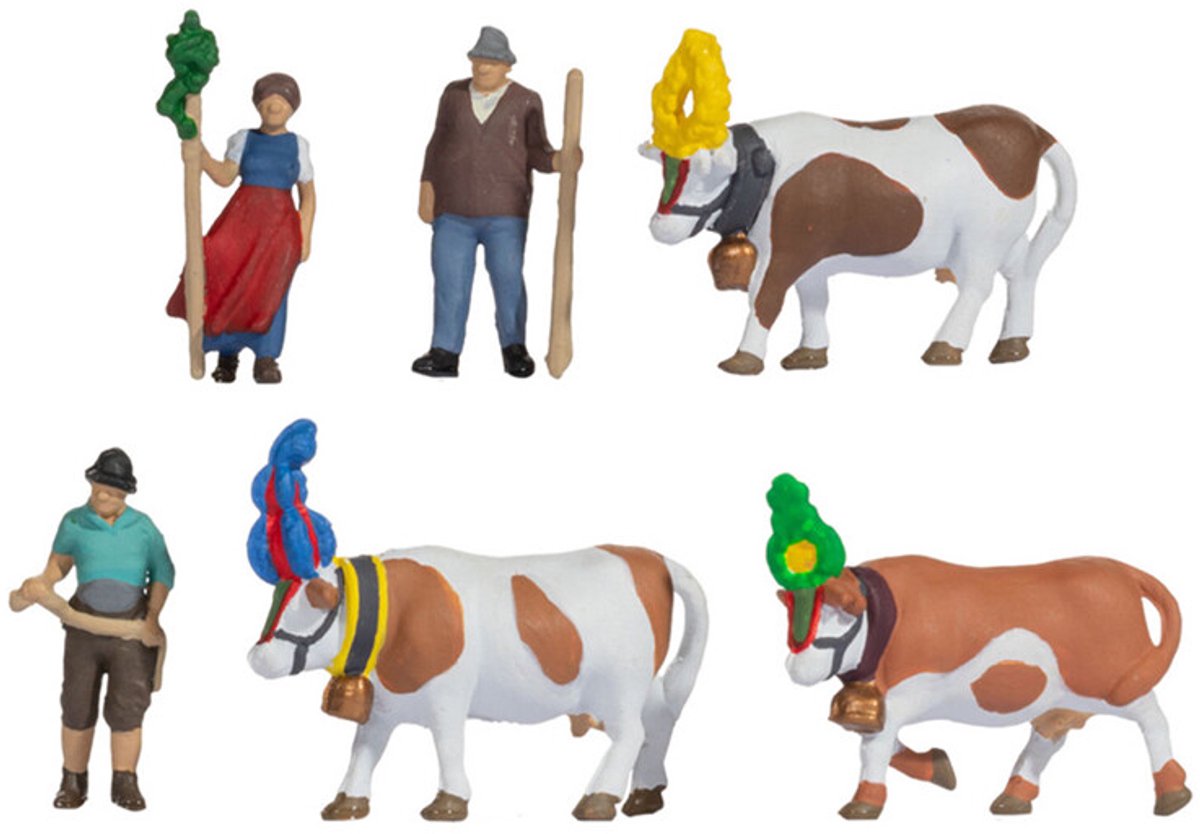 Noch almabtrieb (3 personnages, 3 vaches)