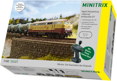Coffret de démarrage numérique Minitrix pour train de marchandises avec locomotive série 217