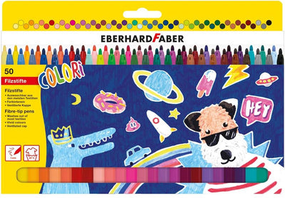 Feutres Eberhard Faber - colorés - 50 pièces - assortis - ef-551150
