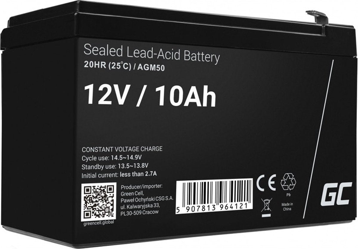 Batterie verte 12v 10ah 10000mah vrla agm