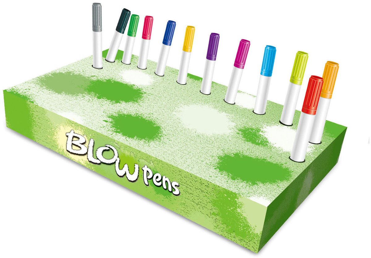Set stylo souffleur avec animaux à pompe