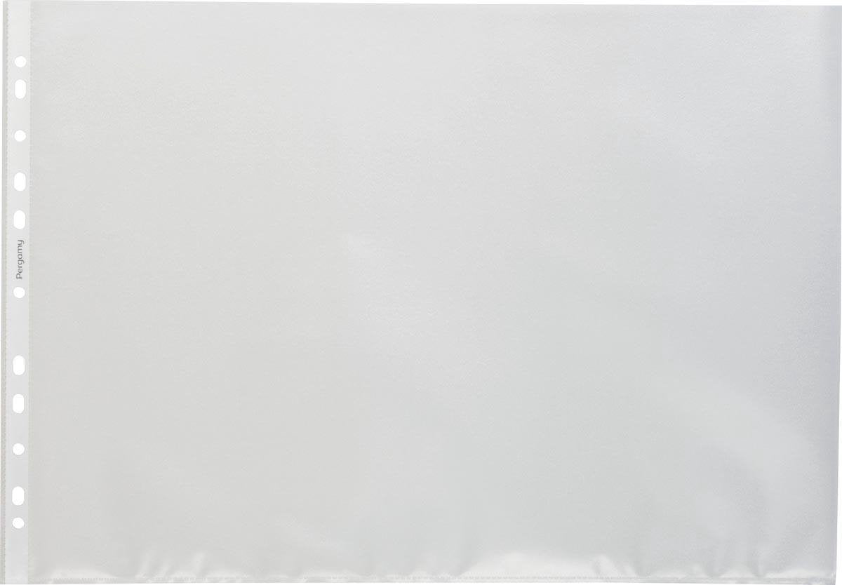 Sac de présentation perforé Pergamy, ft A3 paysage, perforation 11 trous, pp grainé, paquet de 100 pièces
