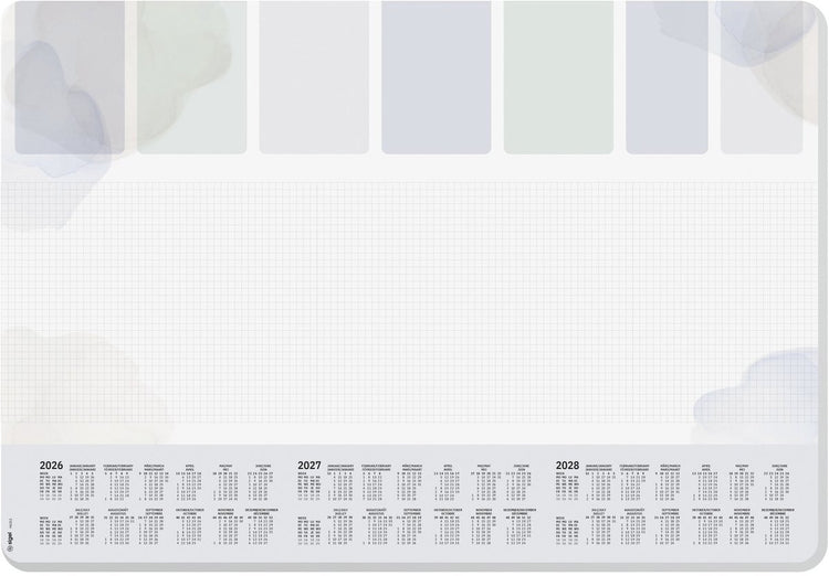 Sous-main Sigel - format A2 - pastel - avec calendrier 2026 2027 2028 - coins arrondis - si-h6312