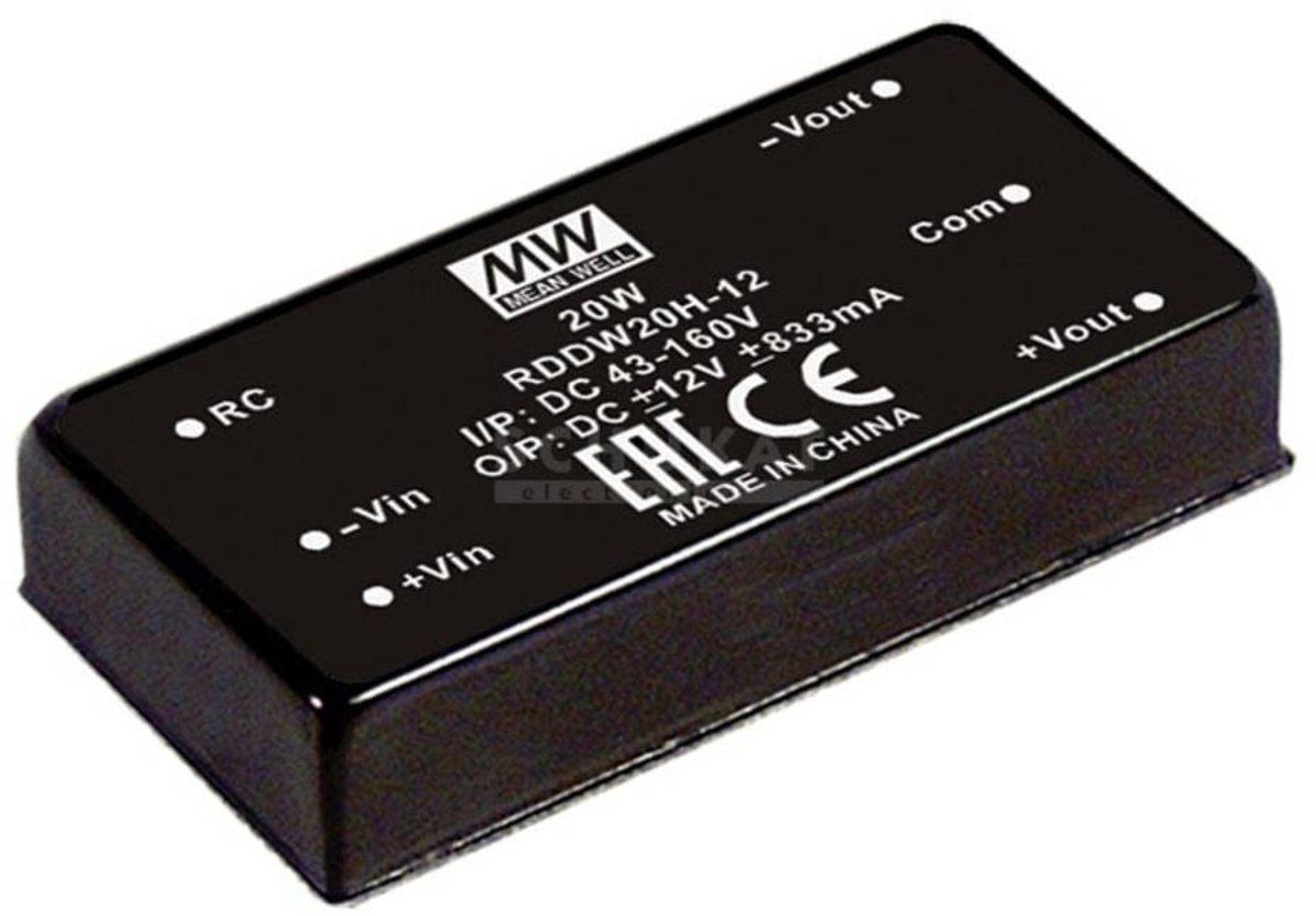 Mw Mean Well Rddw20f-05 DC DC Converter 2 A 20 W Nombre de sorties : 2 x contenu 1 pièce(s)