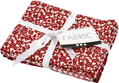 Tissu patchwork rouge 45x55cm, 4st.