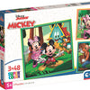 Clementoni Jigsaw Puzzle Super Color Square Mickey and Friends, 3x48st.