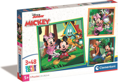 Clementoni Jigsaw Puzzle Super Color Square Mickey and Friends, 3x48st.