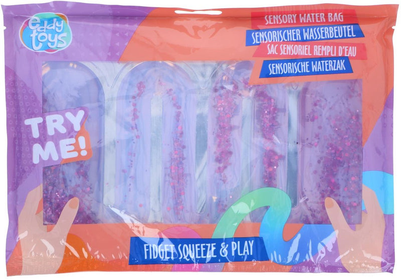 Eddy Toys Sac à Eau Jouet Sensoriel - Sac à Eau Sensoriel avec Paillettes - Jouets Fidget pour Enfants - Jouets Anti-Stress Enfants - Jouets à presser - 1 Ensemble aléatoire