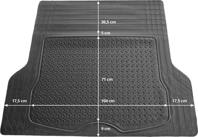 Tapis de coffre universel en caoutchouc Cargoods (137x108cm) idéal à utiliser. antidérapant et protection de votre espace de coffre.