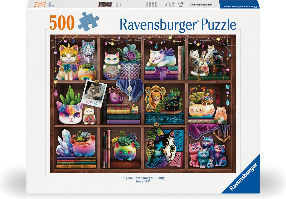 Ravensburger Jigsaw Puzzle Cubby Cats and Succulents, 500ST.