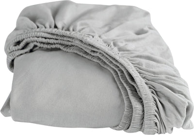 Drap-housse Cendrillon - convient pour sommier tapissier - jersey - 80 90x220 ou 100x200 cm - jusqu'à 25 cm - gris clair