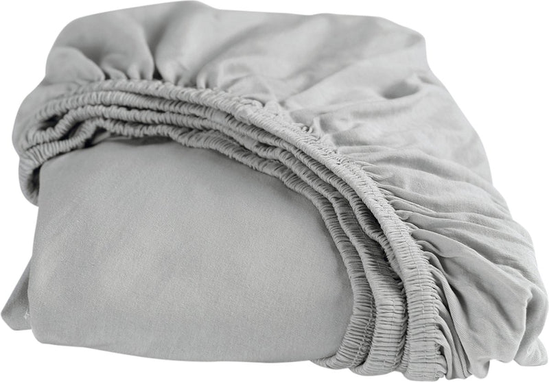 Drap-housse Cendrillon - convient pour sommier tapissier - jersey - 80 90x220 ou 100x200 cm - jusqu'à 25 cm - gris clair