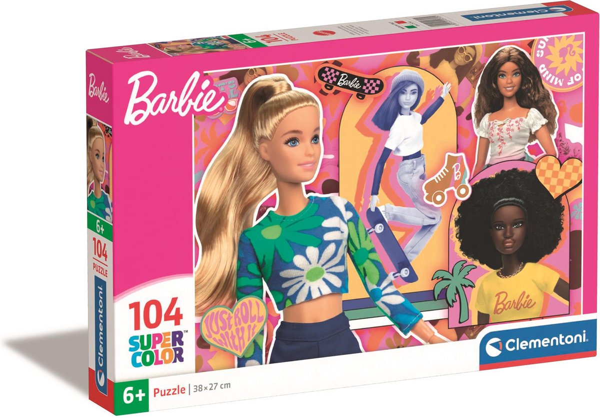 Clementoni - puzzle - 104 pièces - barbie - puzzle enfant - à partir de 6 ans