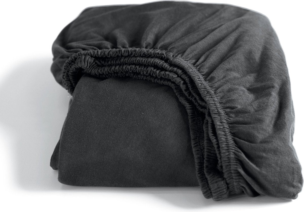 Cendrillon - drap-housse - hauteur de matelas jusqu'à 35 cm - jersey double - 160x200 210 - anthracite