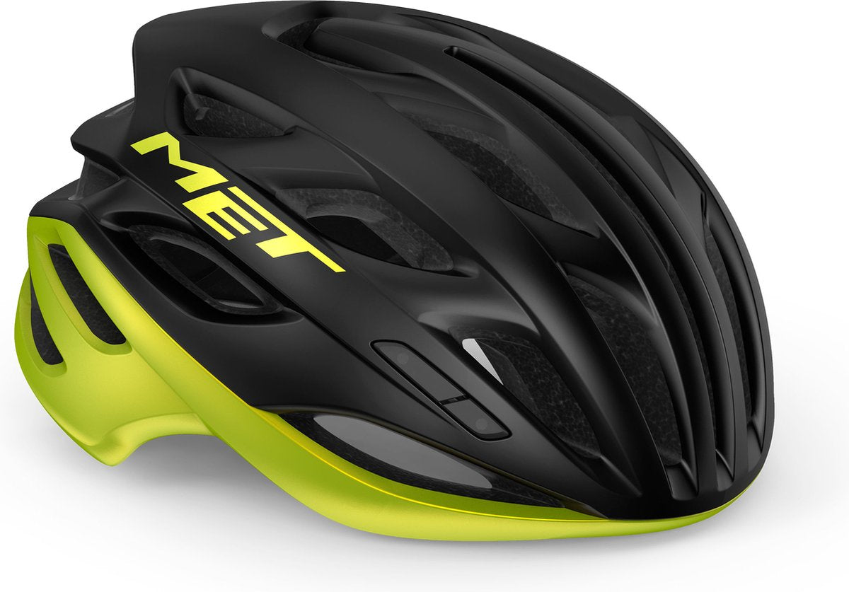 Avec estro mips casque de vélo hommes femmes - casque de vélo de course adultes - taille l (58-61 cm) - noir jaune citron allic mat brillant