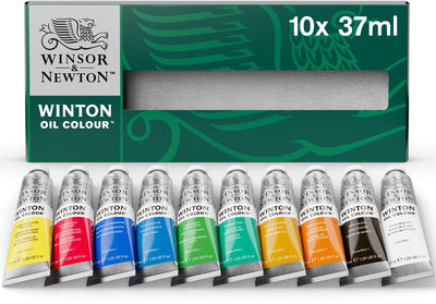 Winsor Newton 1490698 Winton Kit de peinture à l'huile 10 x 37 ml – Ensemble de base complet de peintures à l'huile pour artistes