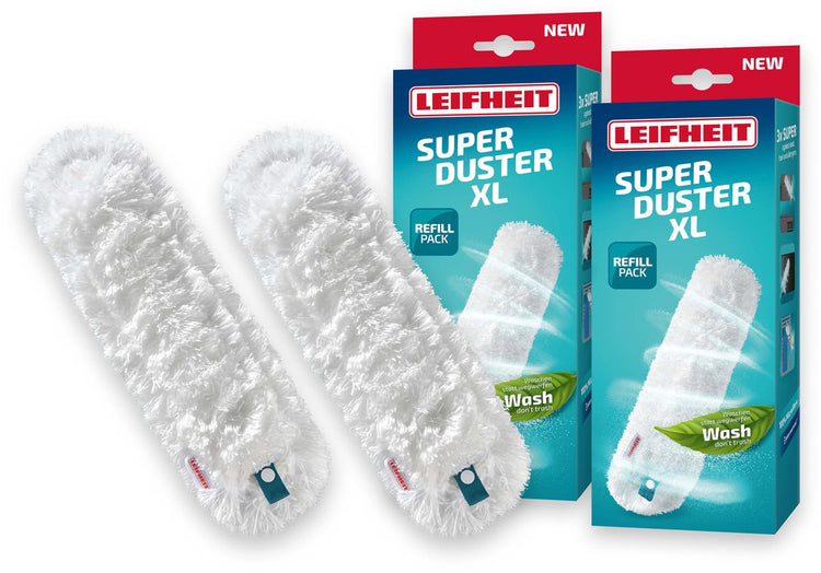 Recharge Leifheit superduster plumeau xl - microfibre - 56 cm - lavable 50x - lot de 2 chiffons de rechange