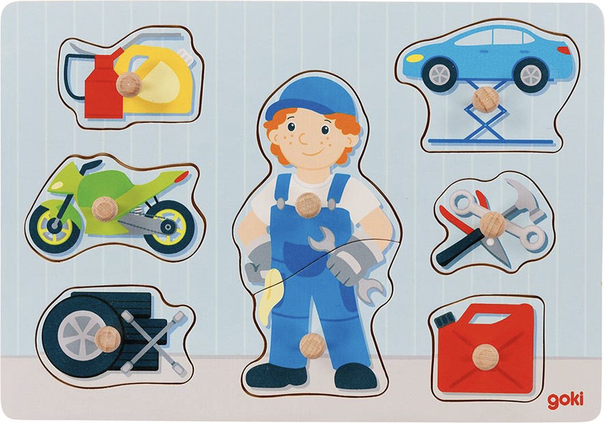 Goki Wooden Nick Puzzle Mechanic, 8e.