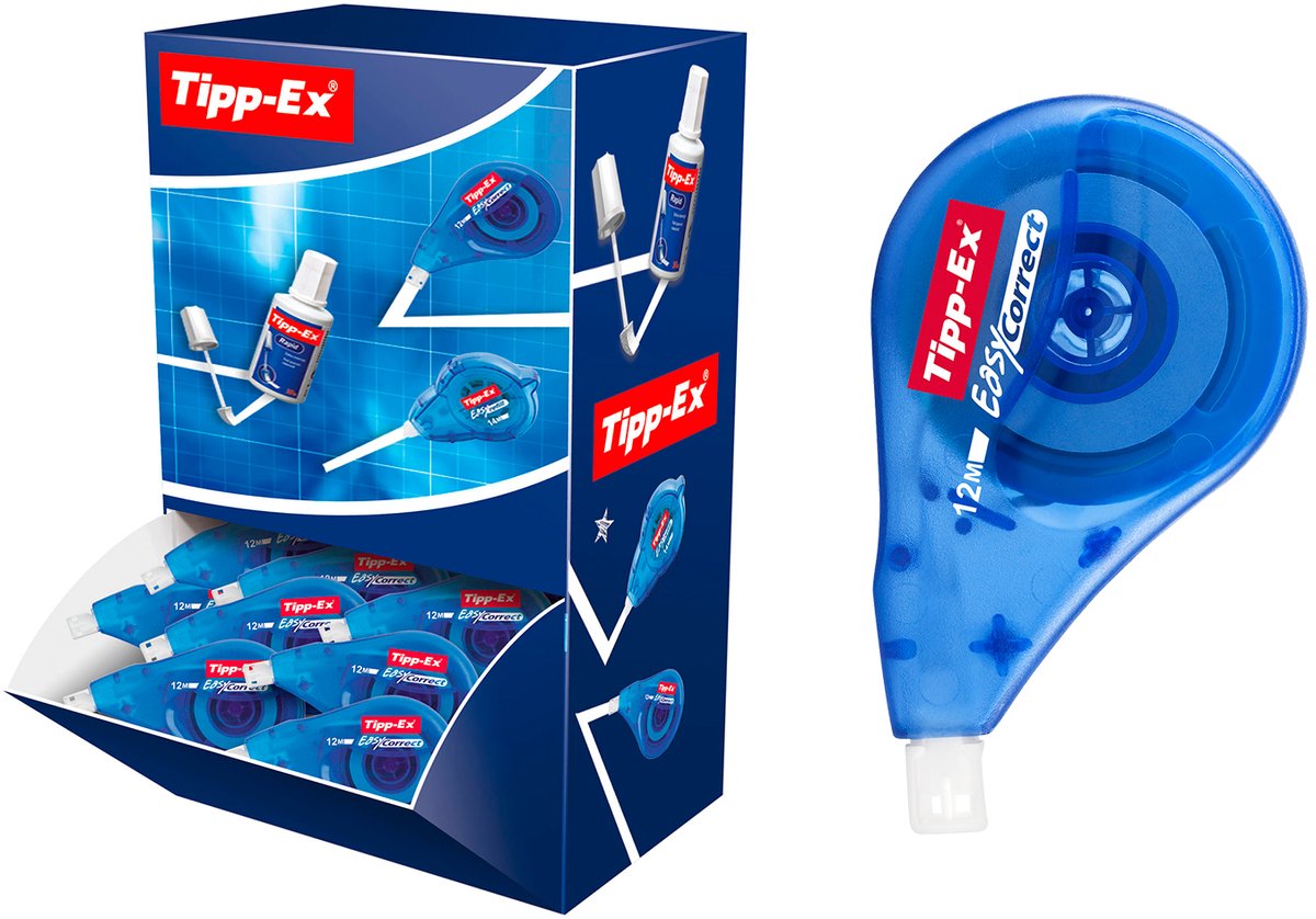 Rouleau correcteur tipp-ex easy correct 12 000 mm 20 pièces bleu