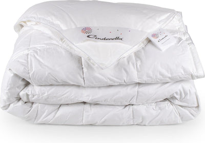 Couette Cendrillon âme 4 saisons - 1 personne - garnissage duvet de canard luxe - housse percale - 140x 200 cm
