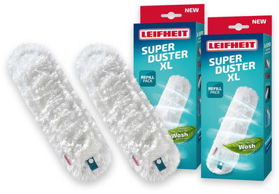 Recharge Leifheit superduster plumeau xl - microfibre - 56 cm - lavable 50x - lot de 2 chiffons de rechange