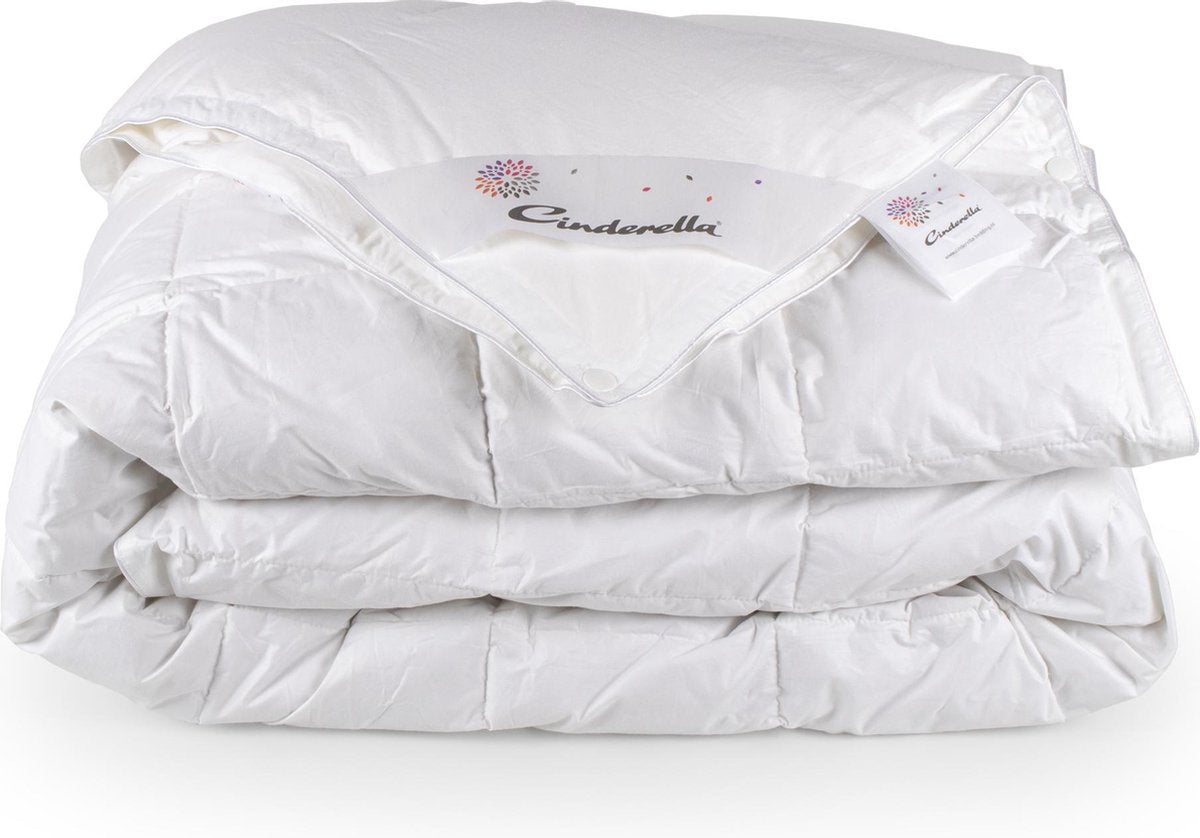 Couette Cendrillon âme 4 saisons - 2 personnes - garnissage luxueux duvet de canard - housse percale - 260x220 cm