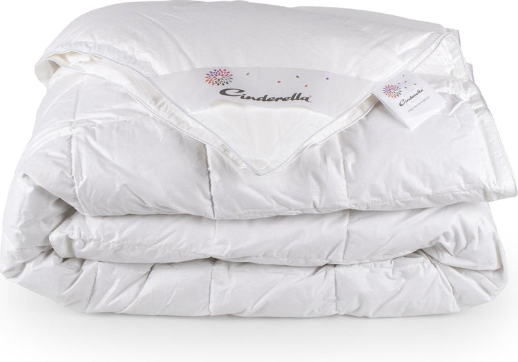 Couette Cendrillon âme 4 saisons - 2 personnes - garnissage luxueux duvet de canard - housse percale - 260x220 cm