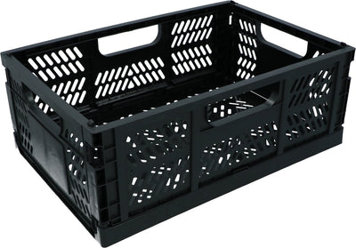 Caisse à vélo Dresco - pliable de manière compacte - pour porte-bagages avant, porte-boulanger ou porte-bagages - 17 litres - 43x29x16 cm - fond perforé