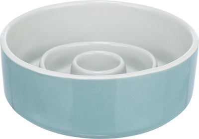 Trixie Food Bowl Slowfeding en céramique bleu gris