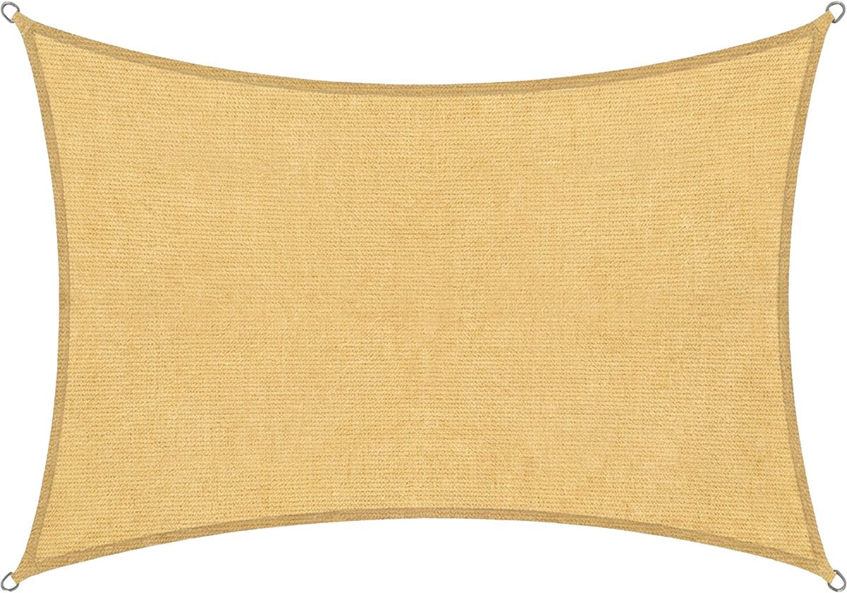 Toile d'ombrage Abbey Camp - HDPE - 3 x 4 m - sable - toile d'ombrage - anneaux en acier inoxydable - valletta-340