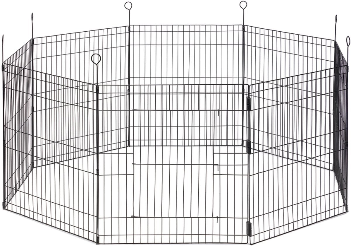 Beeztees simi lapin - xl - enclos pour rongeurs avec porte - 8 panneaux - panneau 58x62 cm - dia 155 cm