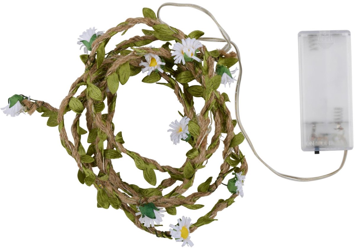 Chaîne lumineuse LED Arti casa avec fleurs - 20 lumières - lumière blanc chaud - env. 230 cm