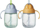Gobelet avec paille Tommee tippee - 2 pièces - 240 ml - avec poignées et paille lestée en silicone - pour les tout-petits à partir de 6 mois - bleu et orange