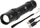Lampe de poche LED rechargeable Brennerstuhl TL 801 AFS IP44 (800 lm, portée lumineuse de 230 m, focalisable, max. 42 heures, 6 modes avec stroboscope SOS, lampes IP44 pour l'extérieur avec câble de chargement USB C)