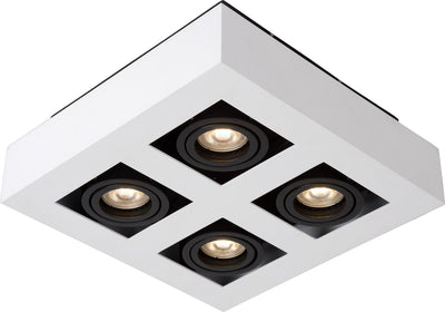 Lucide xirax - spot de plafond (plafonnier) - led dim to warm - gu10 - 4x5w 2200k 3000k - blanc