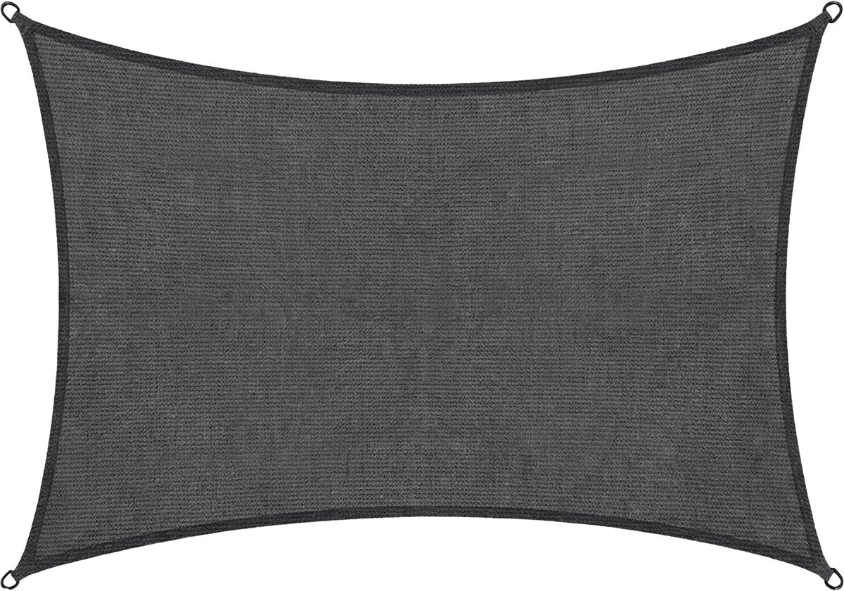 Toile d'ombrage Abbey Camp - HDPE - 3 x 4 m - gris - toile d'ombrage - anneaux en acier inoxydable - valletta-340