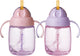 Gobelet avec paille Tommee tippee - 2 pièces - 240 ml - avec poignées et paille lestée en silicone - pour les tout-petits à partir de 6 mois - rose et violet