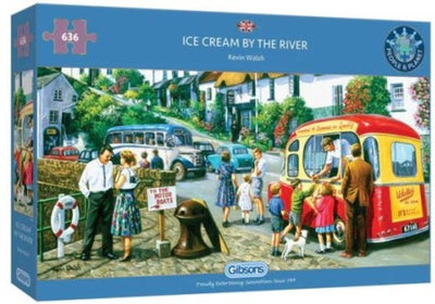 Gibsons - glace au bord de la rivière (par Kevin Walsh) - 636 pièces 69×32cm (l×h) - puzzle panoramique