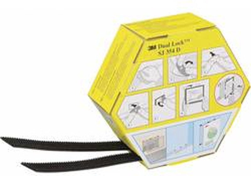 3m SJ 354D Dual Lock Velcro pour coller la partie auto-agrippante (L x l) 5000 mm x 25,4 mm noir 1 paire