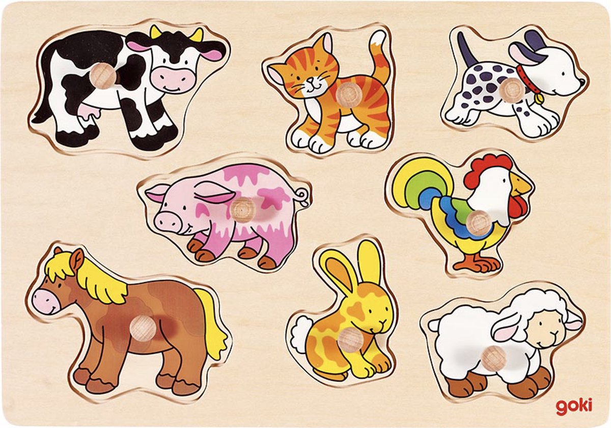Goki Noppen Puzzle Animaux